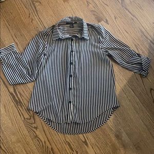 Black and cream striped blouse